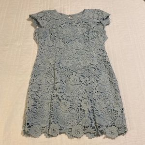 Romance Language Light Blue Backless Dress